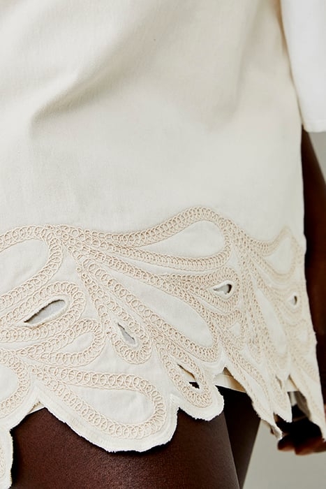 ATEENA TWILL EMBROIDERED SKIRT ECRU 4