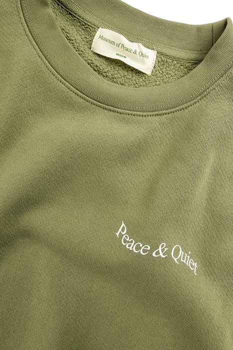 MUSEUM OF PEACE & QUIET – WORDMARK CREWNECK OLIVE 5