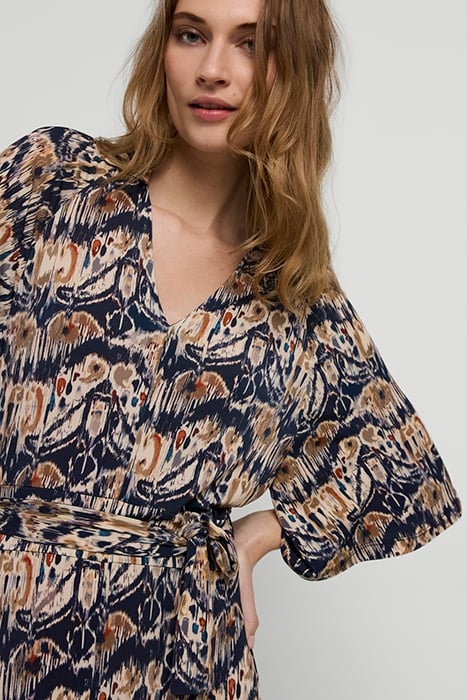 DRESS POLO COLLAR FLOWY IKAT NIGHT SKY 5