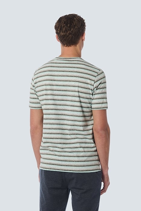 T-SHIRT CREWNECK MELANGE STRIPES AQUA 2