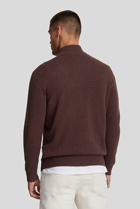 LAMBSWOOL QUARTER ZIP JUMPER RUBBER RED 2