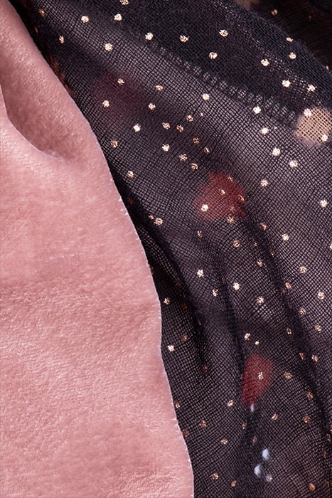 FOIL PRINTED VELVET SCARF MID PINK 4