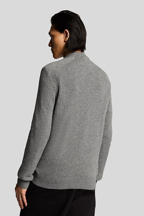 SADDLE SLEEVE CREW NECK JUMPER GREY HEATHER 2