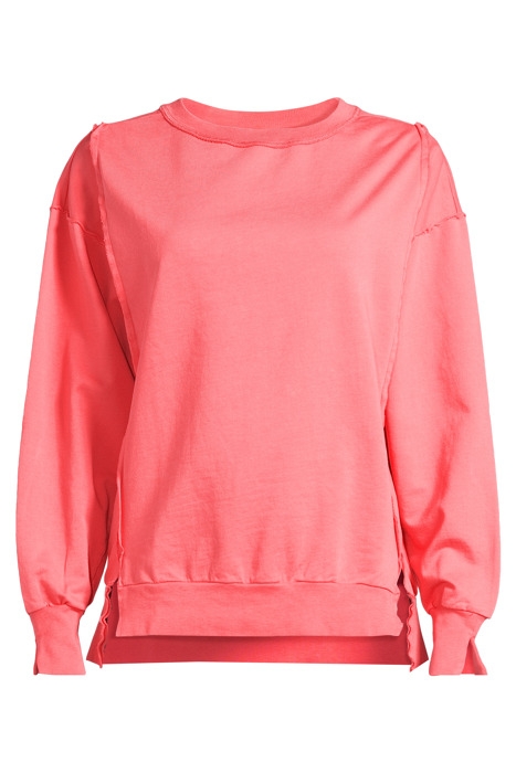 SWEAT TOP LONG SLEEVE GARMENT DYED SWEATER BRIGHT CORAL 3