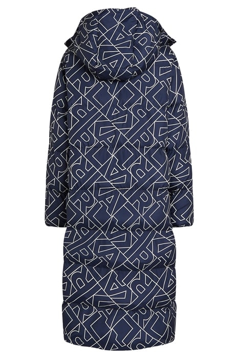 ATHLEISURE AOP LONG DOWN COAT MOOD INDIGO 2