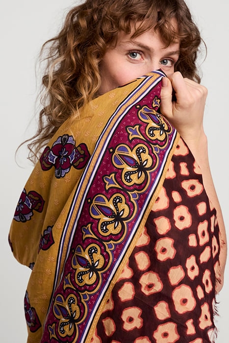 SCARF FLOWER MIX RED GRAPE 4