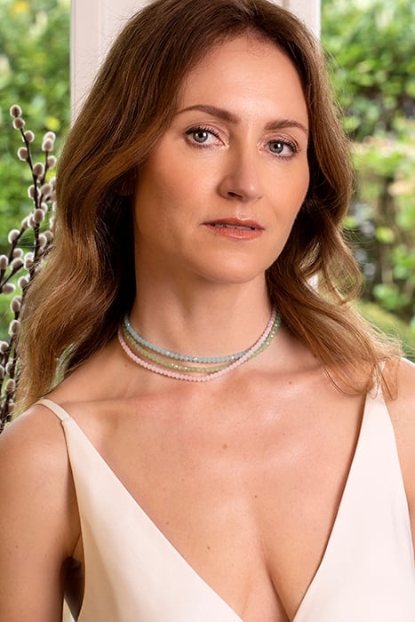 BEADS NECKLACE - PINK GOLD AND PINK 2