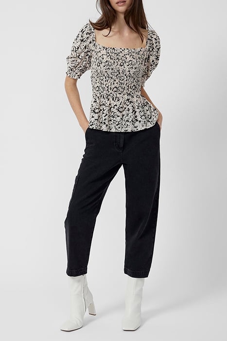 SOFT BLOOM SS SQR NK TOP BLACK 2