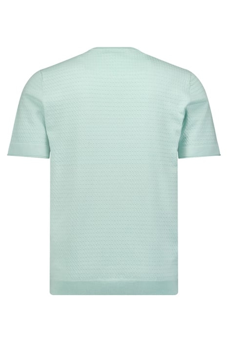 PULLOVER SHORT SLEEVE CREWNECK SOLID JACQUARD MINT 2