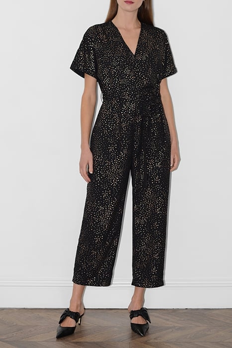 SPECKLE FOIL SS WRAP JMPSUIT BLACK 1