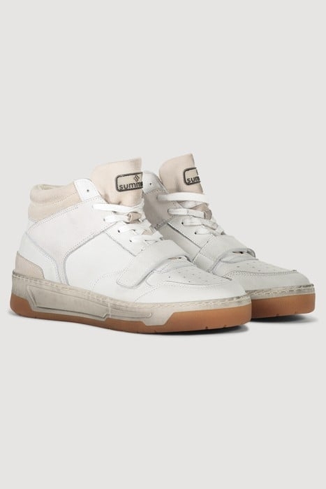 SNEAKER DIRTY LOOK WITH LACES AND 1 STRIP VELCRO IVORY 1