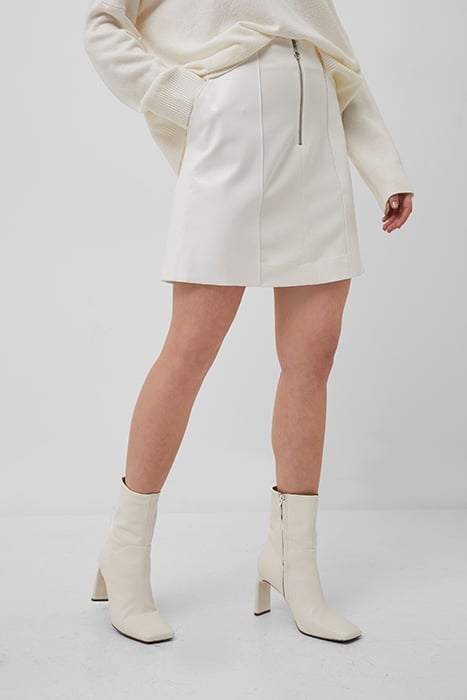 EATHA PATENT MIX SKIRT WHITE 1