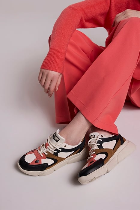 SNEAKER COMBI MATERIAL BRIGHT CORAL 4