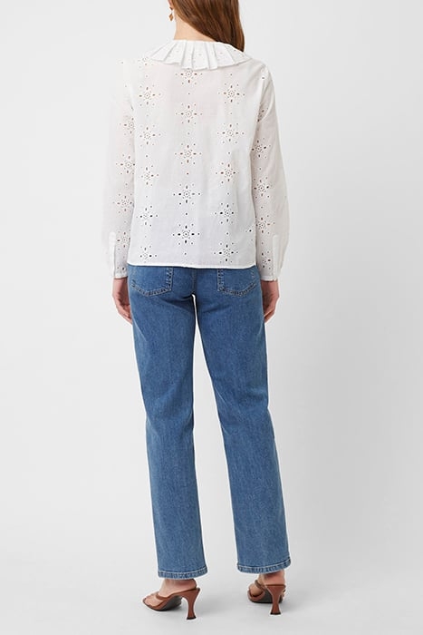 FRILL COLLAR LS RND NK BLOUSE WHITE 3