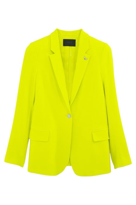 LIME GREEN SUIT JACKET WITH PIN-BADGE DECOR 4