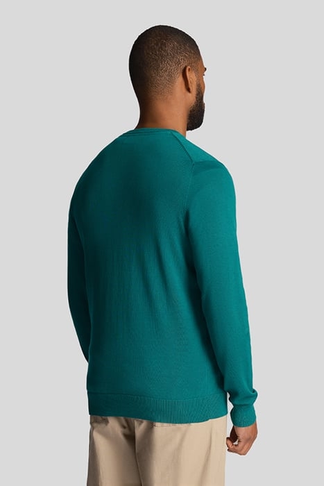 COTTON CREW NECK JUMPER COURT GREEN 2