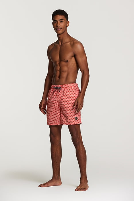 MEN SWIM SHORT HAMMAM MICRO PEACH TROPIC RED 3