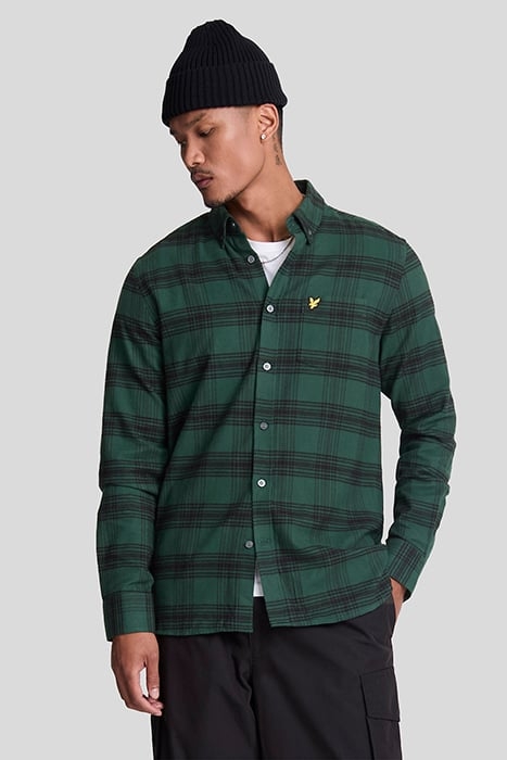 TONAL CHECK FLANNEL SHIRT ARGYLE TEAL/ JET BLACK 1
