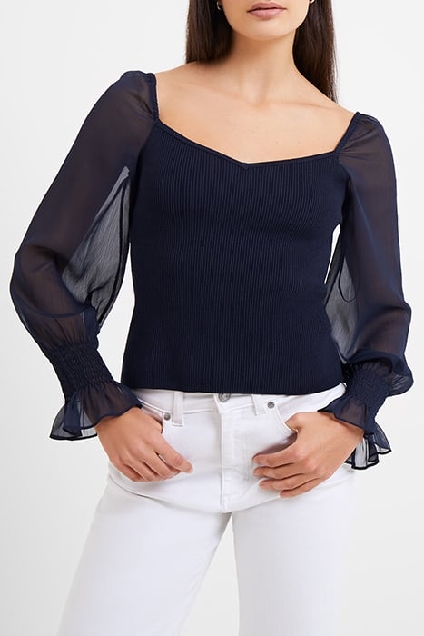 MAIA KRISTA CREPE MIX JUMPER BLUE 1