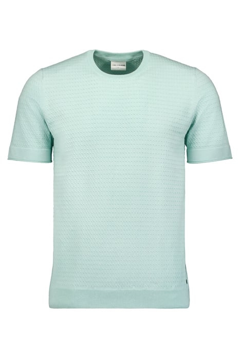 PULLOVER SHORT SLEEVE CREWNECK SOLID JACQUARD MINT 1