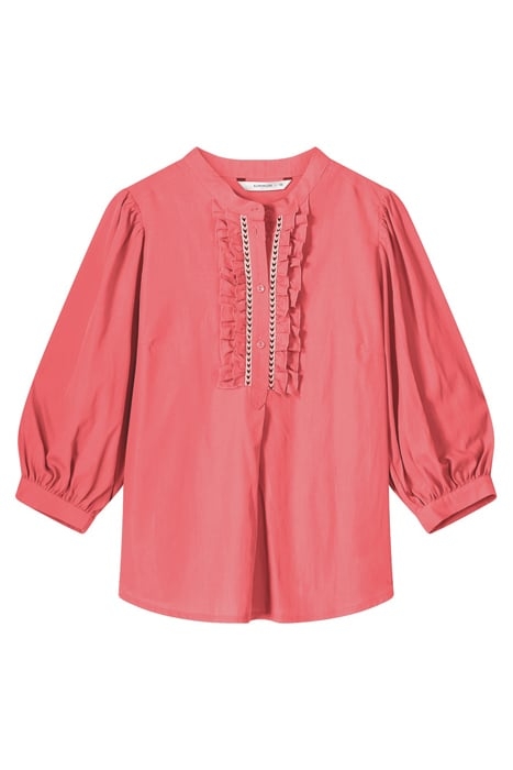 TOP RUFFLES LYOCELL COTTON BRIGHT CORAL 3