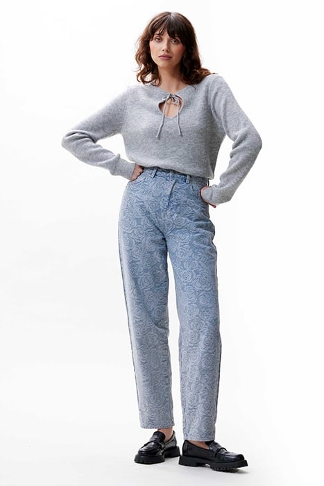 BARREL FIT JACQUARD JEANS BLUE 2