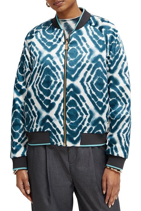 REVERSIBLE BOMBER JACKET DISCO TIE DYE BOTTLE GREEN 1