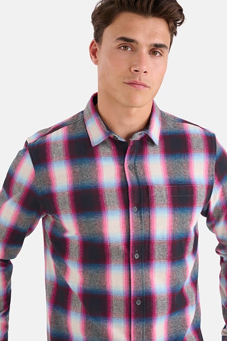 MA-SBFLUOR CHECK SHIRT DARKPURPLE 6