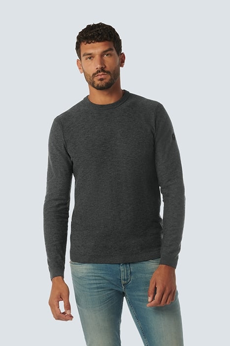 PULLOVER CREWNECK 2 COLOURED MELANGE DARK STEEL 1