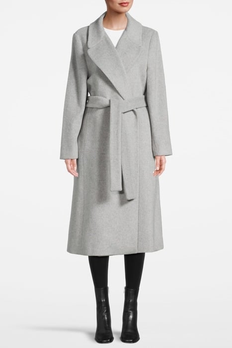 KAIA-WOOL WRAP COAT GREY 1