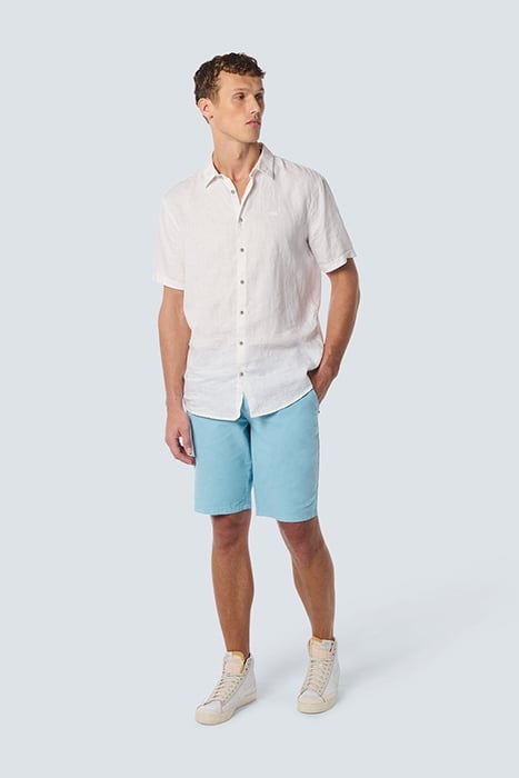 SHORT WITH LINEN GARMENT DYED AQUA 3