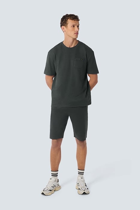 SHORT JERSEY SOLID JACQUARD SLUB DARK STEEL 3