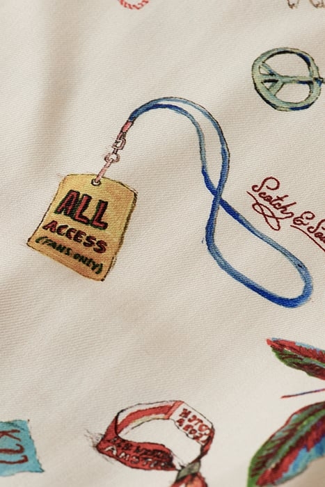 GIA - PRINTED MID RISE WIDE LEG PANTS FESTIVAL TRINKET 8