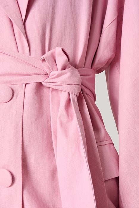 LA-SBLINEN BELTED BLAZER PINK 7