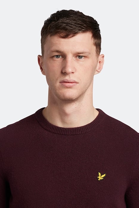 CREW NECK LAMBSWOOL BLEND JUMPER BURGUNDY MARL 5