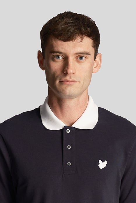 TONAL RINGER POLO SHIRT DARK NAVY/ WHITE 5