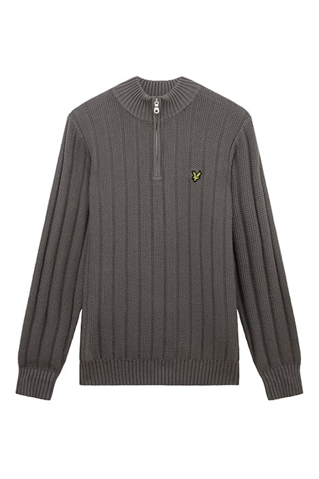MOSS STITCH QUARTER ZIP JUMPER GUNMETAL 4