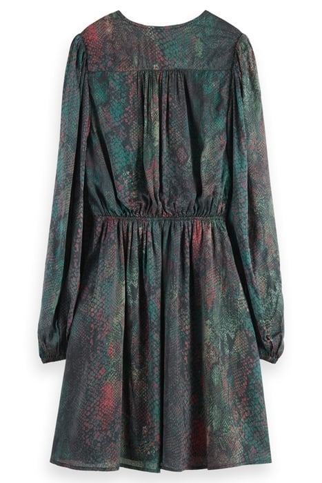 BALLOON SLEEVE MINI DRESS SNAKE 5