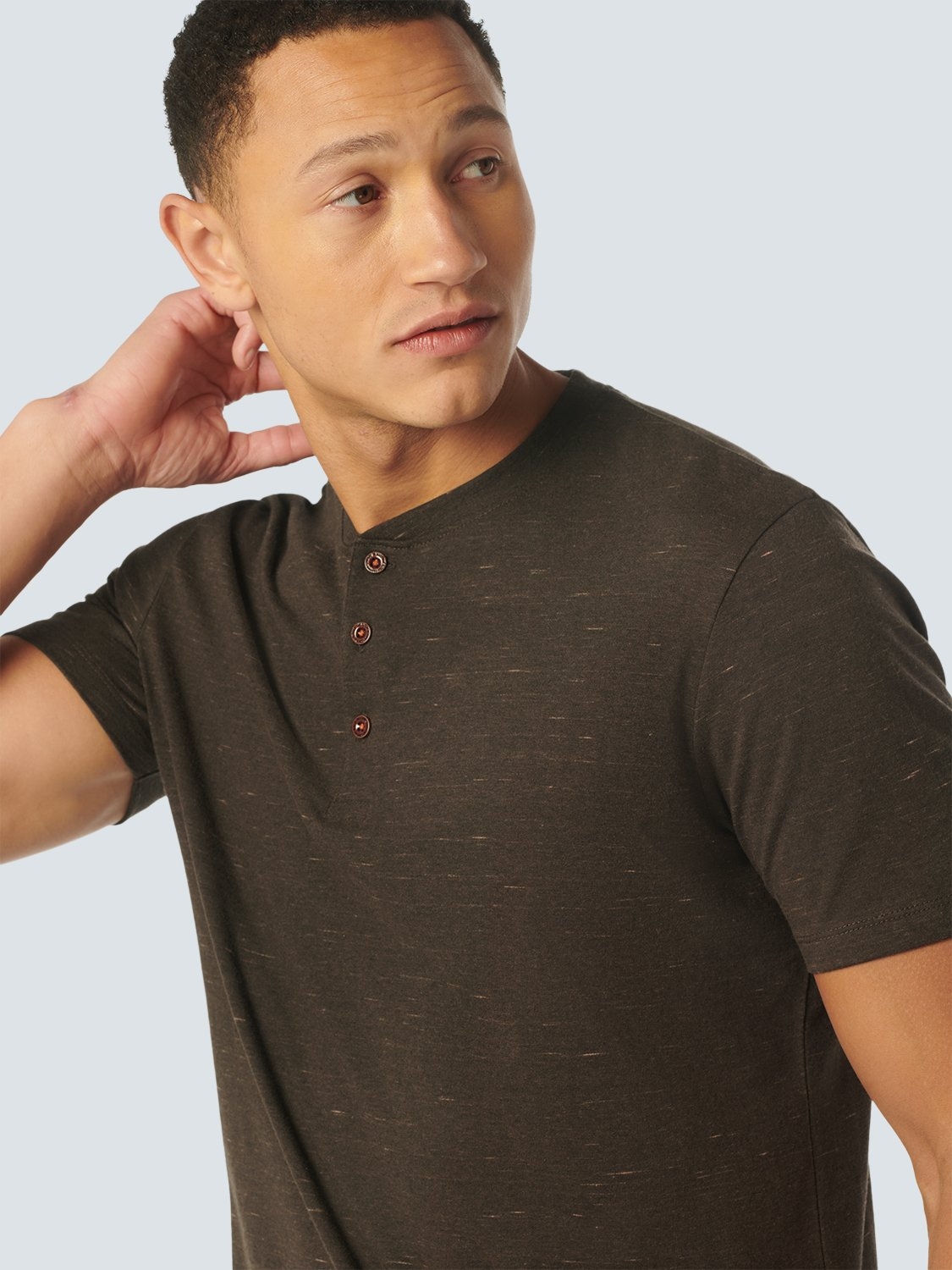 T-SHIRT GRANDDAD MELANGE COFFEE 6