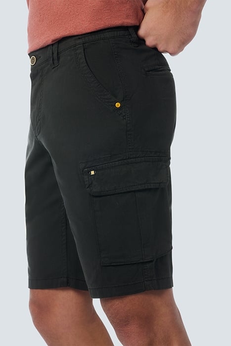 SHORT CARGO GARMENT DYED + STONE WASHED STRETCH MOTORBLACK 6