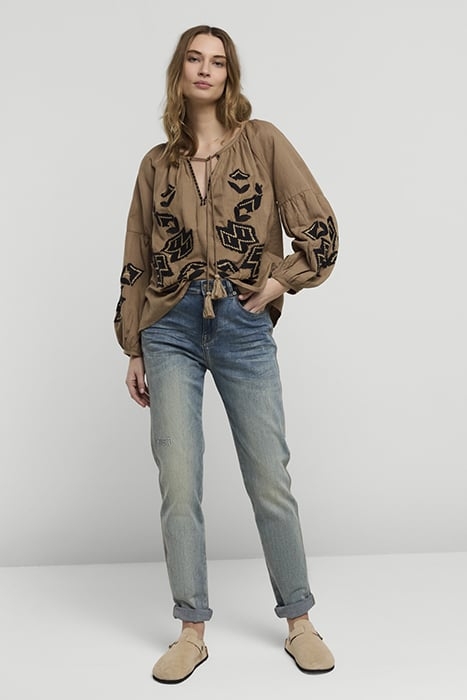 TOP LINNEN HEAVY EMBROIDERY FUNGHI 1