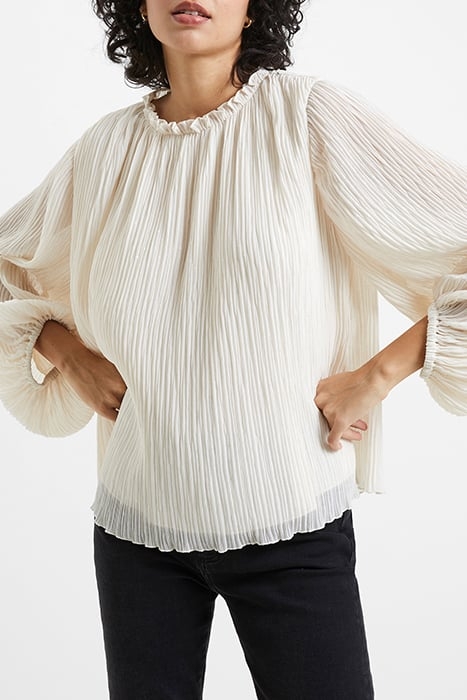 CALLIE LUREX PLEATED TOP BROWN 3