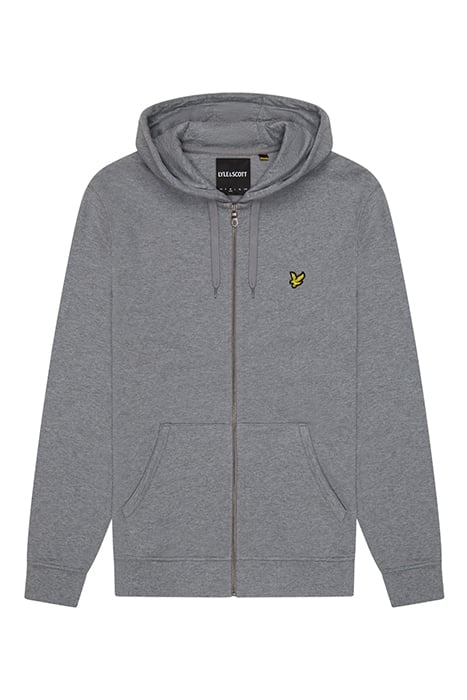ZIP THROUGH HOODIE MID GREY MARL 4