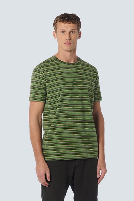 T-SHIRT CREWNECK MULTI COLOURED STRIPES GREEN 1