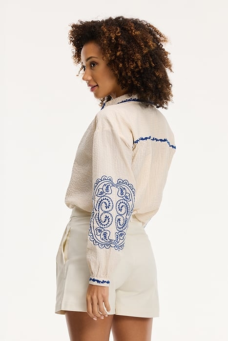 LADIES ELODIE BLOUSE SEERSUCKER LIGHT KIT WHITE 7