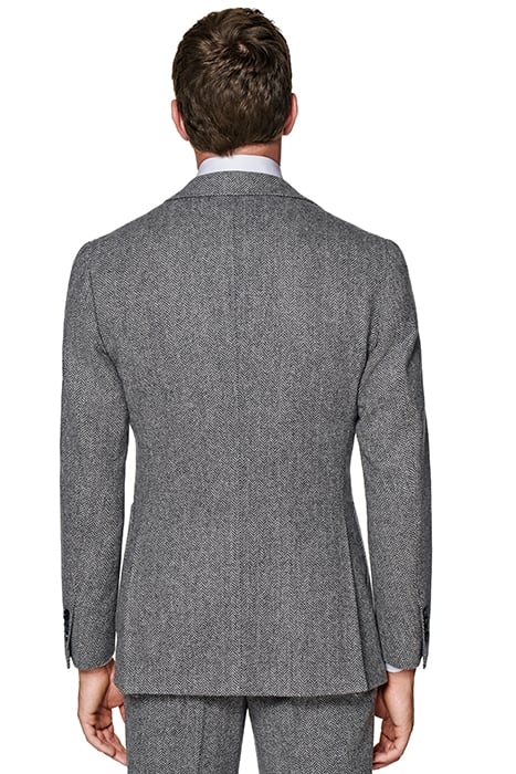 MID GREY HERRINGBONE THREE-PIECE TAILORED FIT HAVANA SUIT MI 3