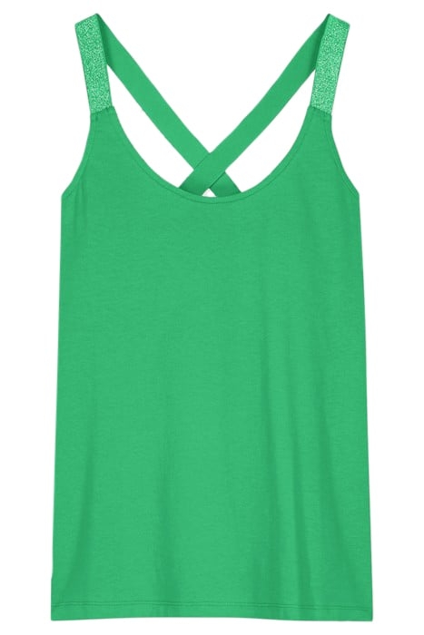 SINGLET CROSSBAND COTTON ELASTANE BASICS ISLAND GREEN 3