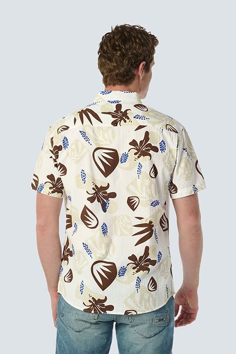 SHIRT SHORT SLEEVE RESORT COLLAR ALLOVER PRINTED RELIEF WHIT 2