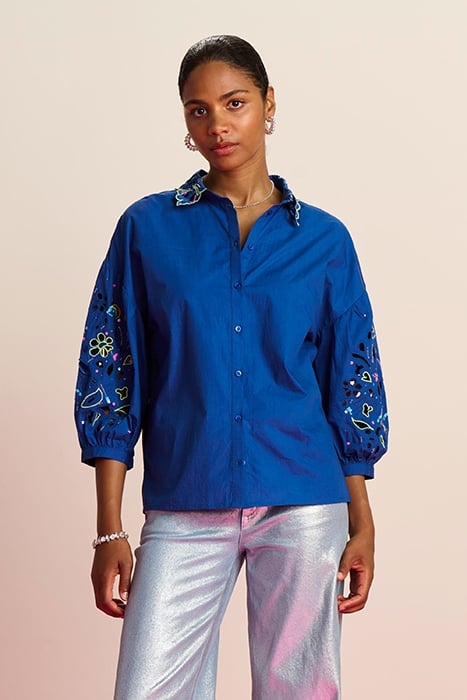 BLOUSE - EMBROIDERY INK BLUE 1