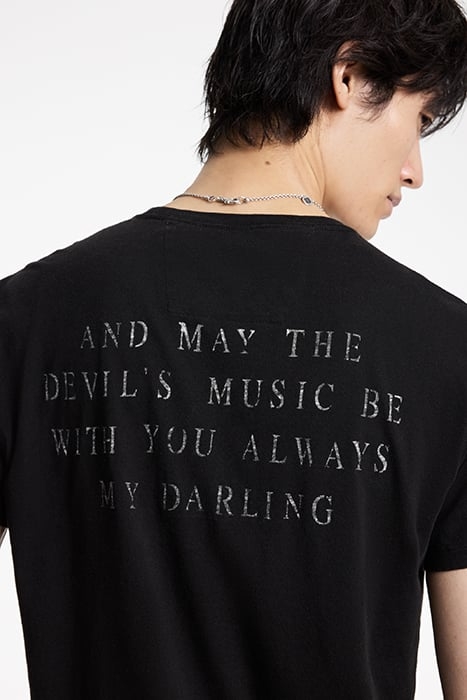 SS CREW TEE - LET IT ROC K BLACK 3